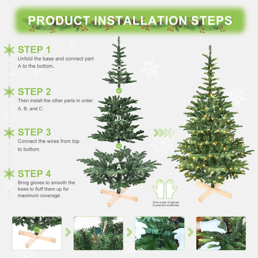 8ft Pre-Lit Christmas Tree with 500 Warm White LED Lights