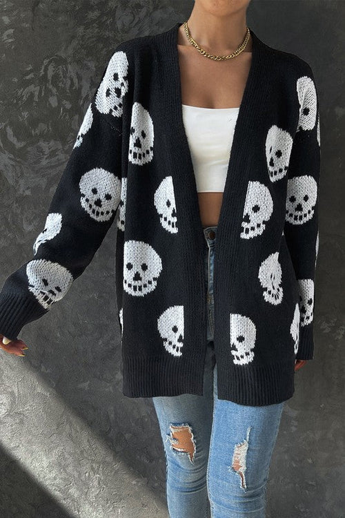 Halloween Skeleton Knit Cardigan