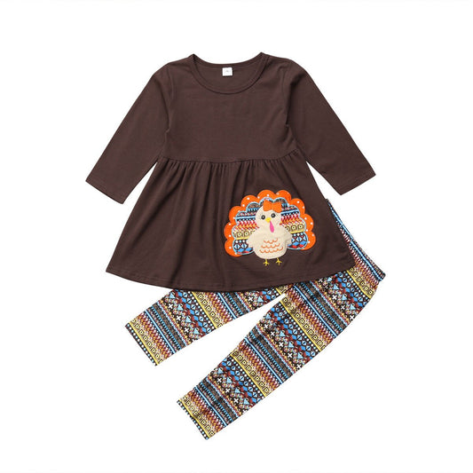 Gobble Gobble Baby Girl Thanksgiving Set