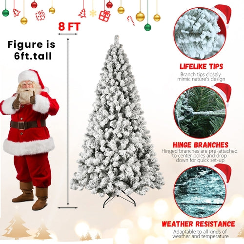 Flocked Christmas Tree - 5-9 ft - unlit
