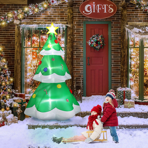 6.9 ft Christmas Tree With 4 LED Light Bundles And Pocket Inflatable