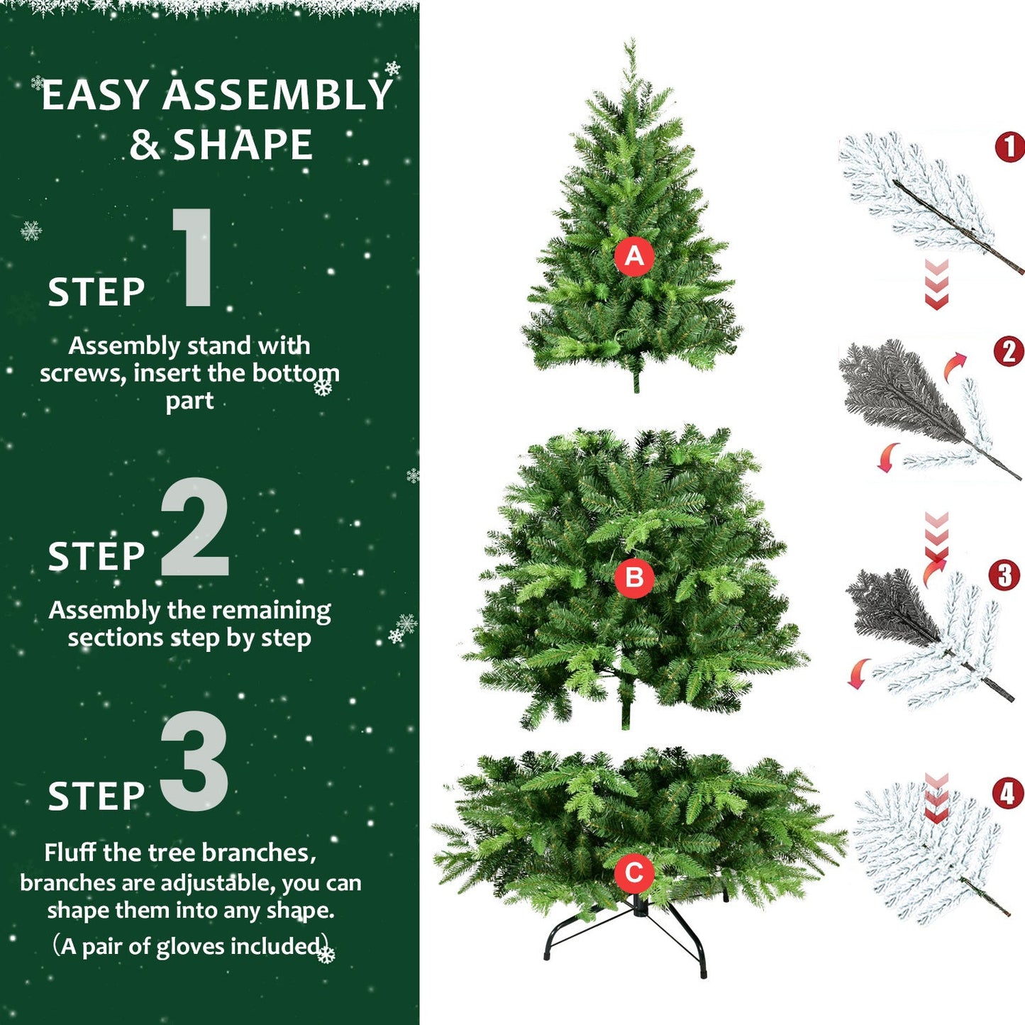 9ft Pre-Lit Christmas Tree with 750 Warm White LED Lights