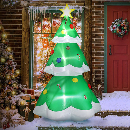 6.9 ft Christmas Tree With 4 LED Light Bundles And Pocket Inflatable
