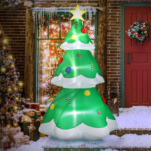 6.9 ft Christmas Tree With 4 LED Light Bundles And Pocket Inflatable