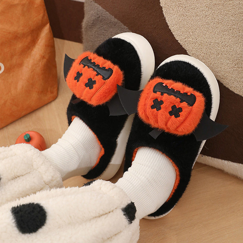 Halloween Winged Pumpkin Slippers