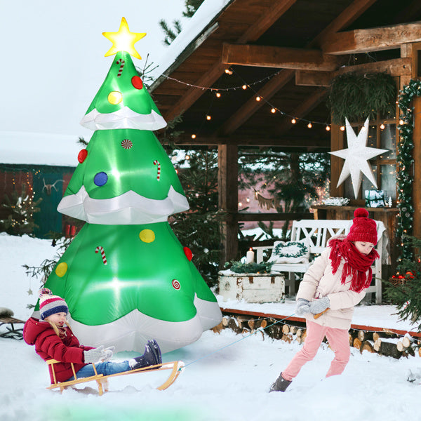 6.9 ft Christmas Tree With 4 LED Light Bundles And Pocket Inflatable