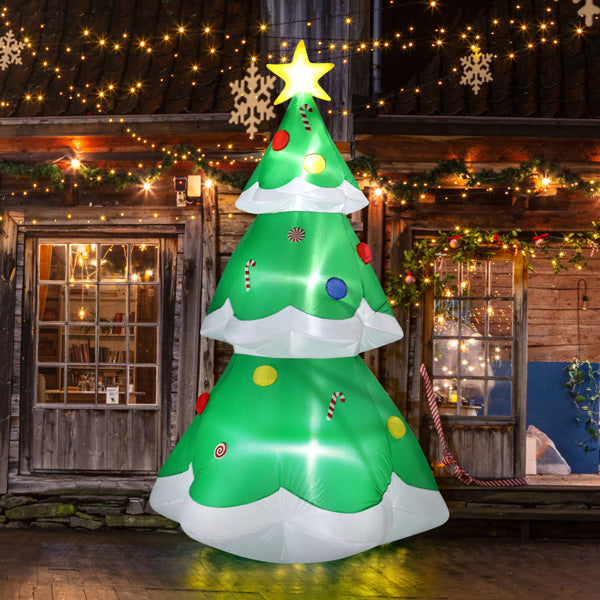 6.9 ft Christmas Tree With 4 LED Light Bundles And Pocket Inflatable