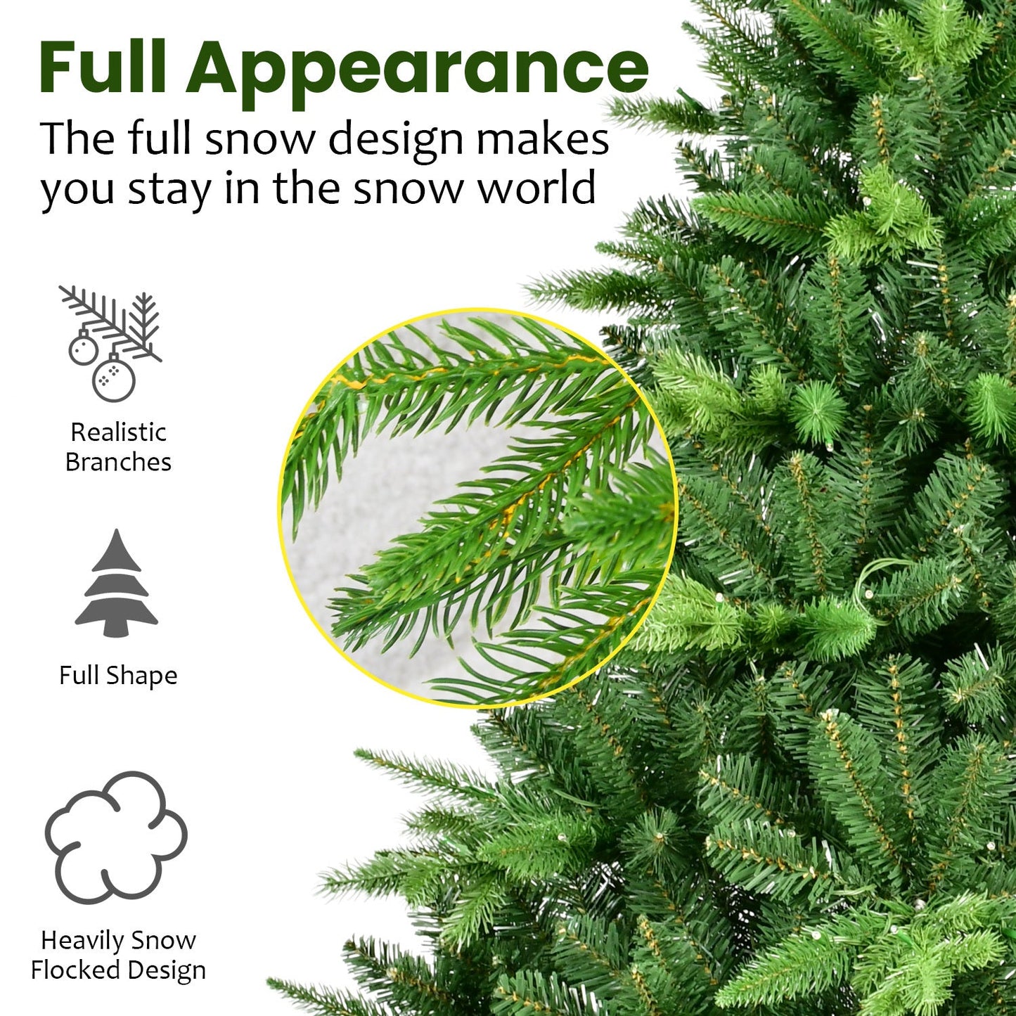 9ft Pre-Lit Christmas Tree with 750 Warm White LED Lights
