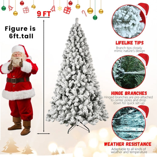 Flocked Christmas Tree - 5-9 ft - unlit