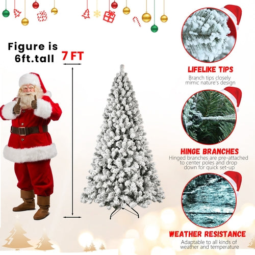 Flocked Christmas Tree - 5-9 ft - unlit