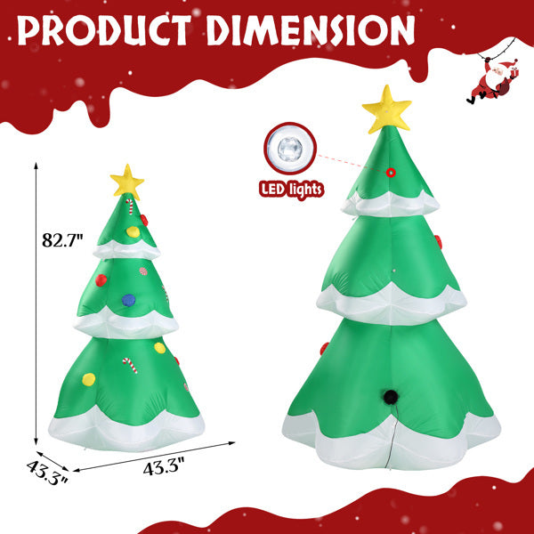 6.9 ft Christmas Tree With 4 LED Light Bundles And Pocket Inflatable