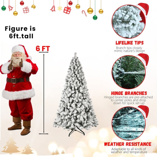 Flocked Christmas Tree - 5-9 ft - unlit