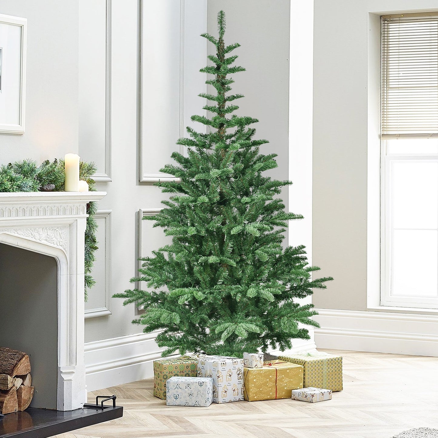 8ft Pre-Lit Christmas Tree with 500 Warm White LED Lights