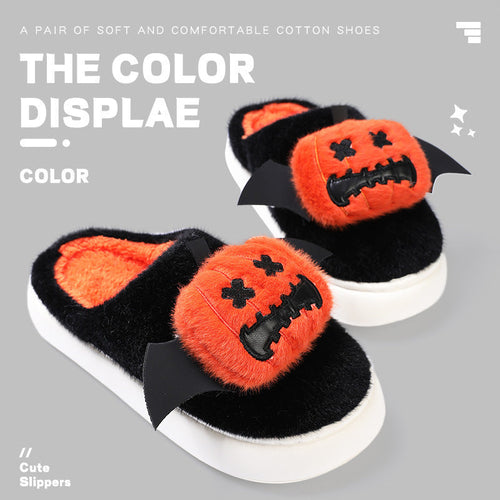 Halloween Winged Pumpkin Slippers