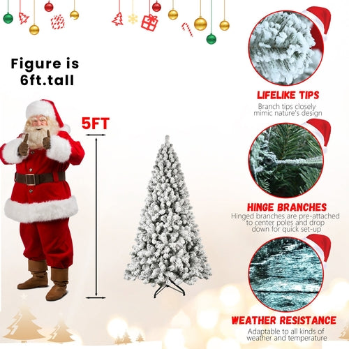 Flocked Christmas Tree - 5-9 ft - unlit