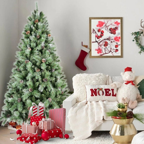 7.5FT Christmas Tree with 92 Pine Cones - unlit