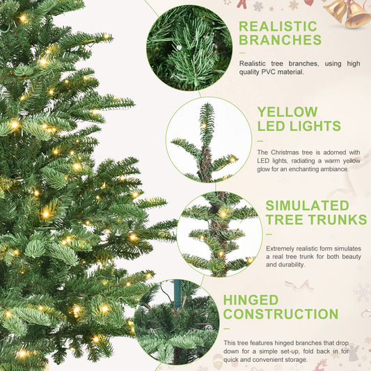 8ft Pre-Lit Christmas Tree with 500 Warm White LED Lights