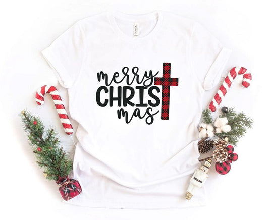 Merry Christmas Cross Tee