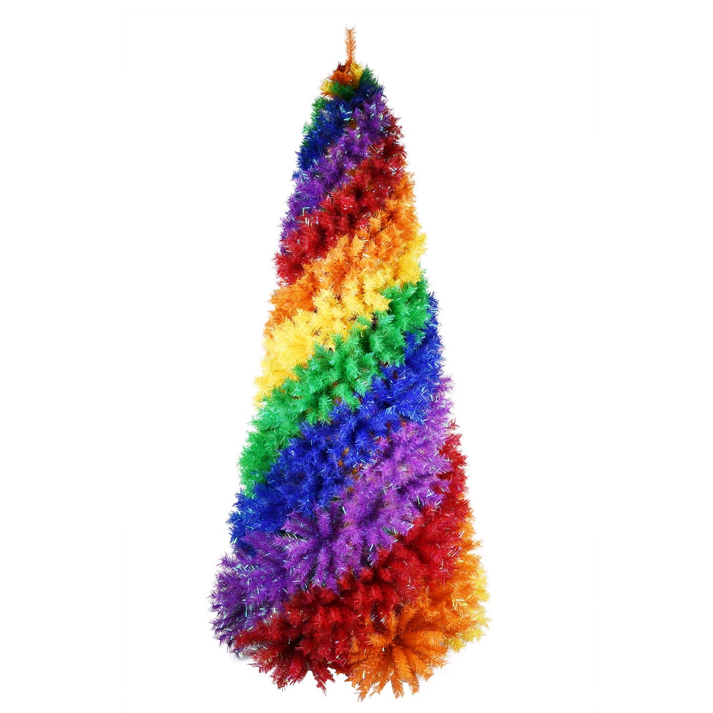 6ft Rainbow Spiral Christmas Tree - unlit