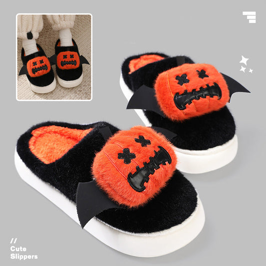 Halloween Winged Pumpkin Slippers