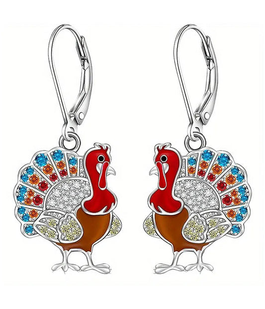 Thanksgiving Turkey Sparkle Earrings